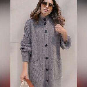 Everyday Grey Chunky Button Cardigan
